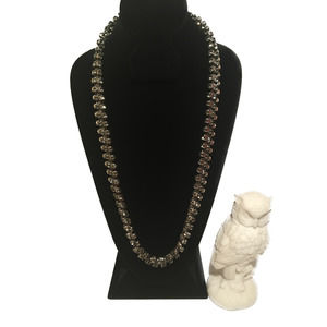 Giles and Brother Multi Rhinestone Necklace / Giles & Bro Chain Silver Tone